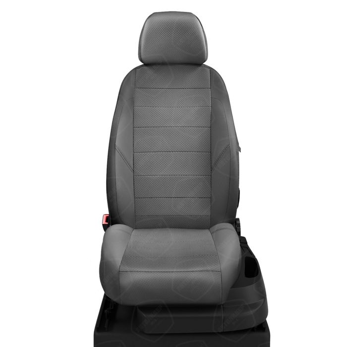 Авточехлы для Mercedes Benz VITO 2 W 639 с 2010-2014г. минивэн 8 мест. Минивэн. Первый ряд (1+1)- в водительской спинке подлокотник. Второй ряд единый диван. Третий ряд единый диван., экокожа, тёмно-серая