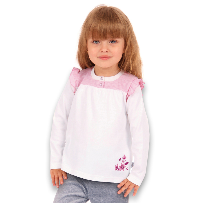 Джемпер для девочки "Клюква в сахаре", рост 98 см, цвет бежевый/красный