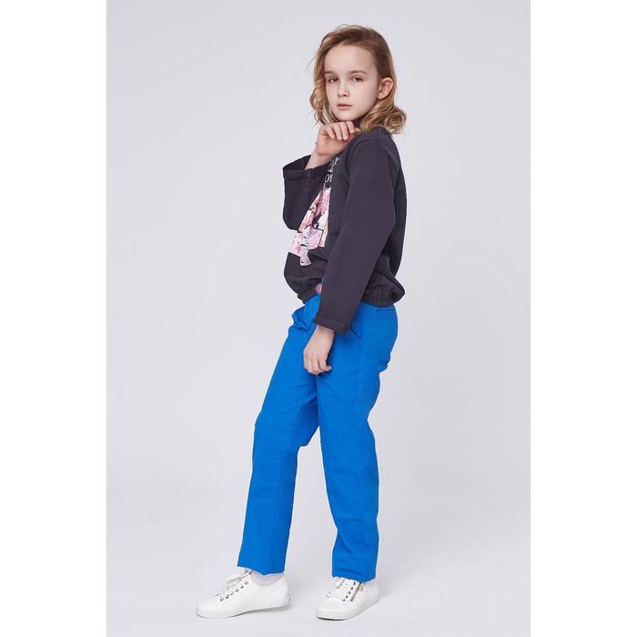 Джемпер для девочки "Романс", рост 122 см, цвет чёрный, принт цветы