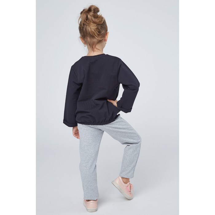 Джемпер для девочки "Романс", рост 146 см, цвет чёрный, принт цветы