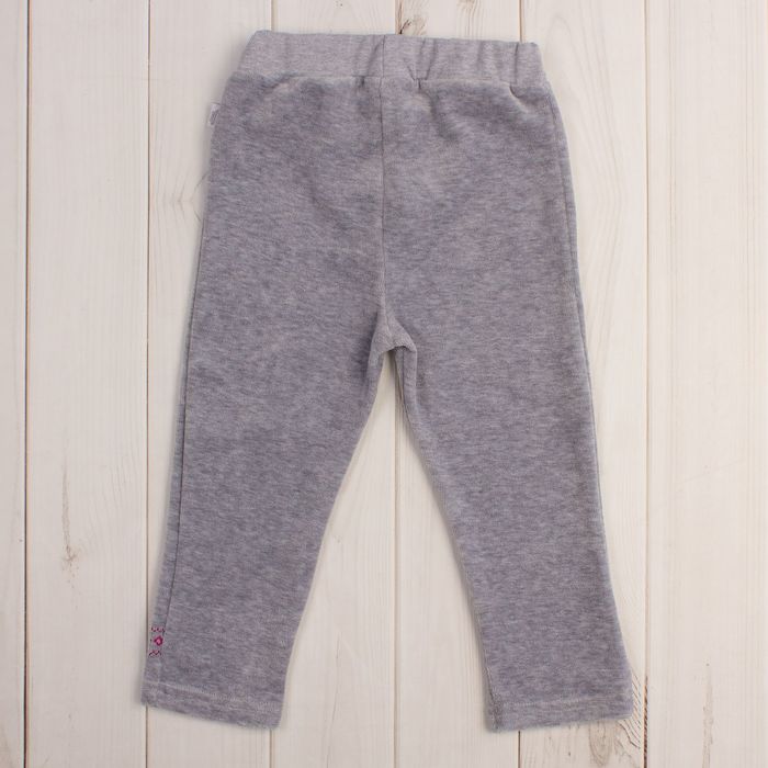 Брюки для девочки "Клюква в сахаре", рост 98 см, цвет серый, принт вышивка