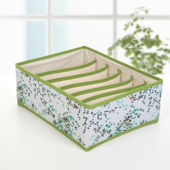 Набор органайзеров для белья, 3 шт, "Капли" 32х24х12 см, зеленый