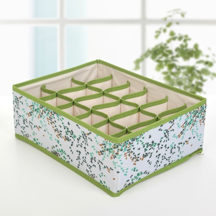 Набор органайзеров для белья, 3 шт, "Капли" 32х24х12 см, зеленый