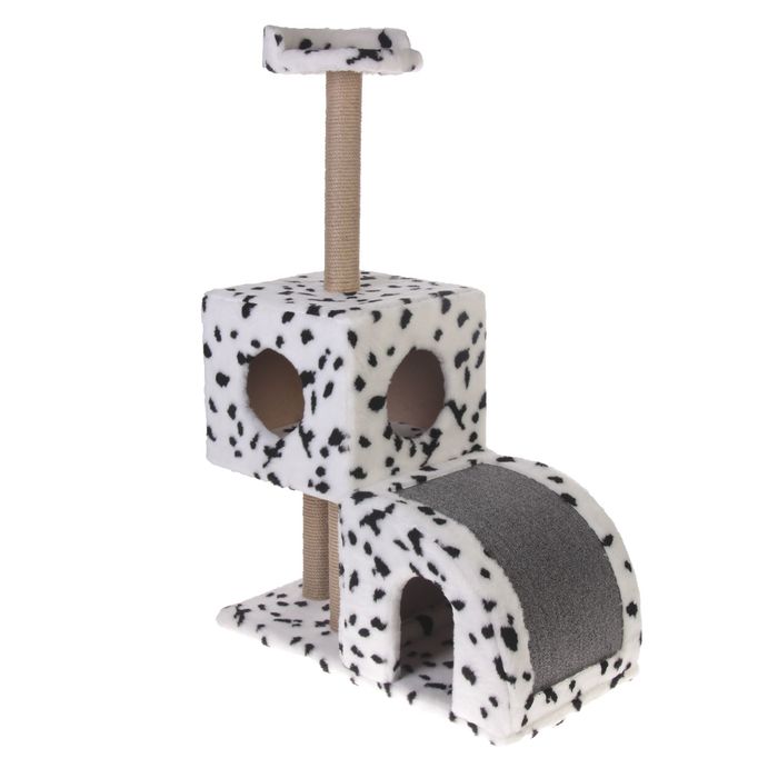 Домик-когтеточка "Двухуровневый", 72 х 37 х 110 см, джут, микс цветов