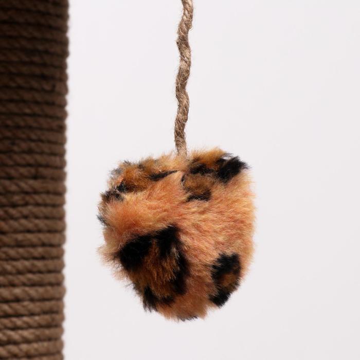 Домик-когтеточка "Квадратный двухэтажный с двумя окошками", 50х36х75 см, джут, микс цветов