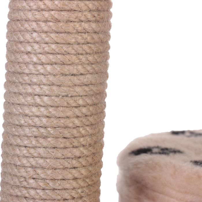 Домик-когтеточка "Круглый с площадкой", 52 х 52 х 105 см, джут, микс цветов