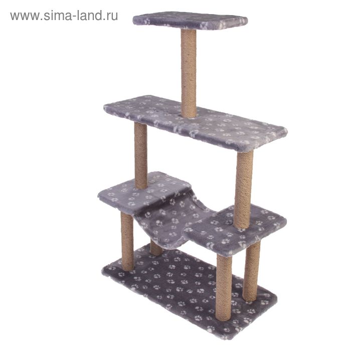 

Когтеточка с гамаком, 80 х 42 х 115 см, джут, микс цветов