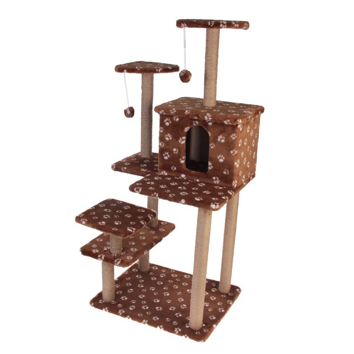 Комплекс для кошек "Семейный", 70 х 65 х 150 см, джут, микс цветов