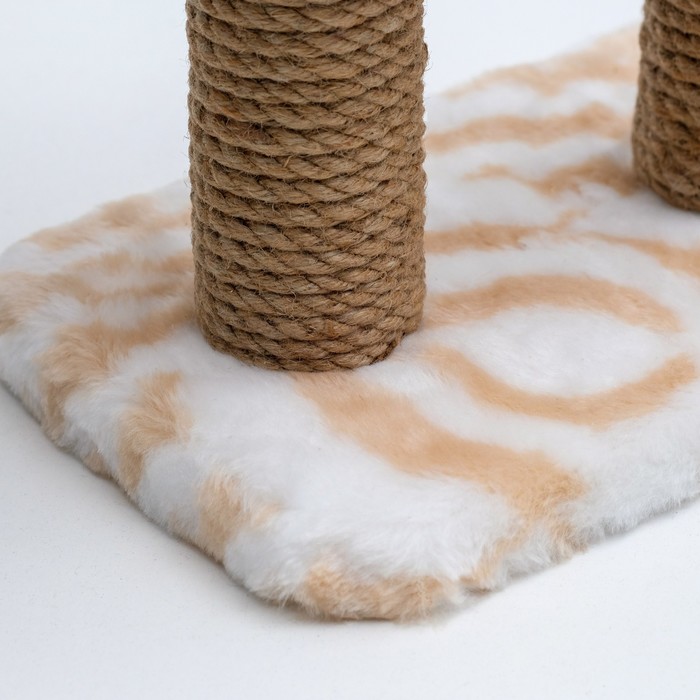 Когтеточка для котят двойная, 30 х 20 х 34 см, джут, микс цветов