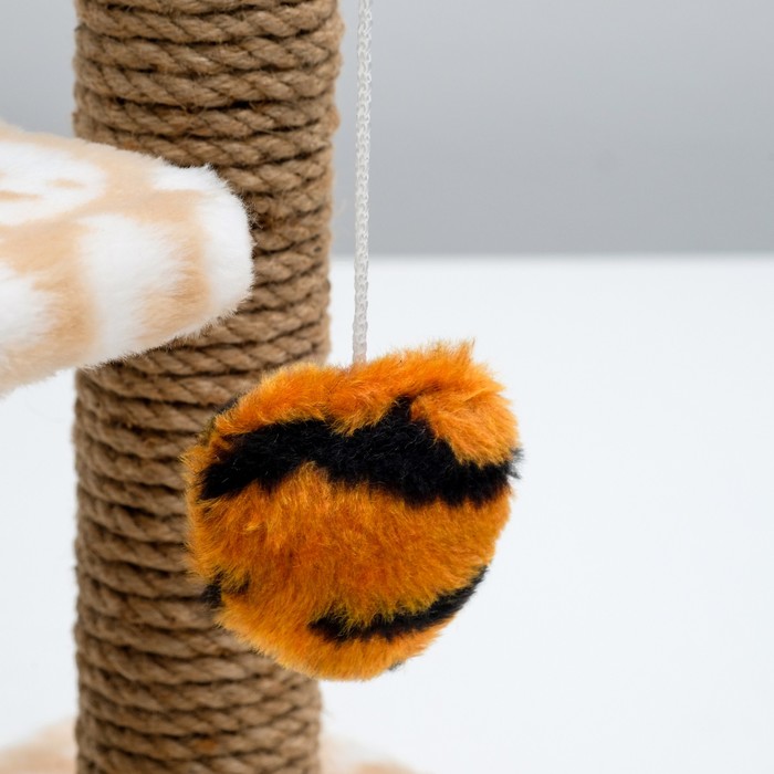 Когтеточка для котят двойная, 30 х 20 х 34 см, джут, микс цветов