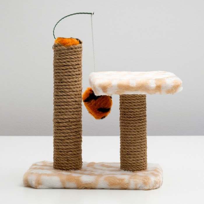 Когтеточка для котят двойная, 30 х 20 х 34 см, джут, микс цветов