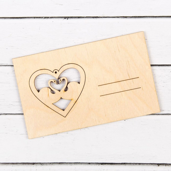 Открытка - сувенир для декора и росписи "Лебеди"