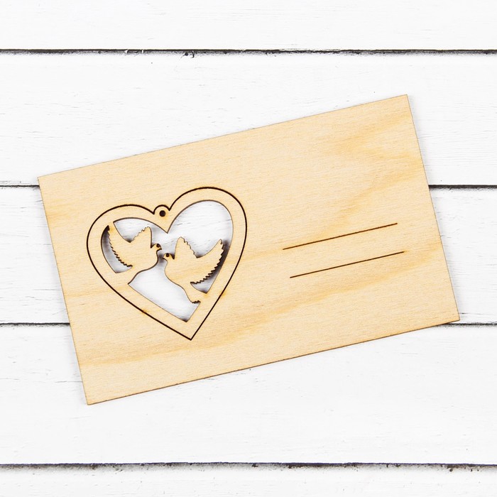 Открытка - сувенир для декора и росписи "Голуби"