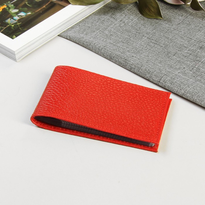 Визитница "Алый доллар", 1 ряд, 18 листов, цвет красный