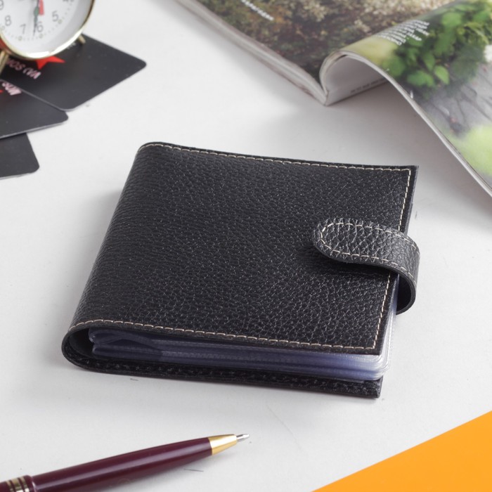 Визитница "Чёрный доллар", 2 ряда, 24 листа, цвет чёрный