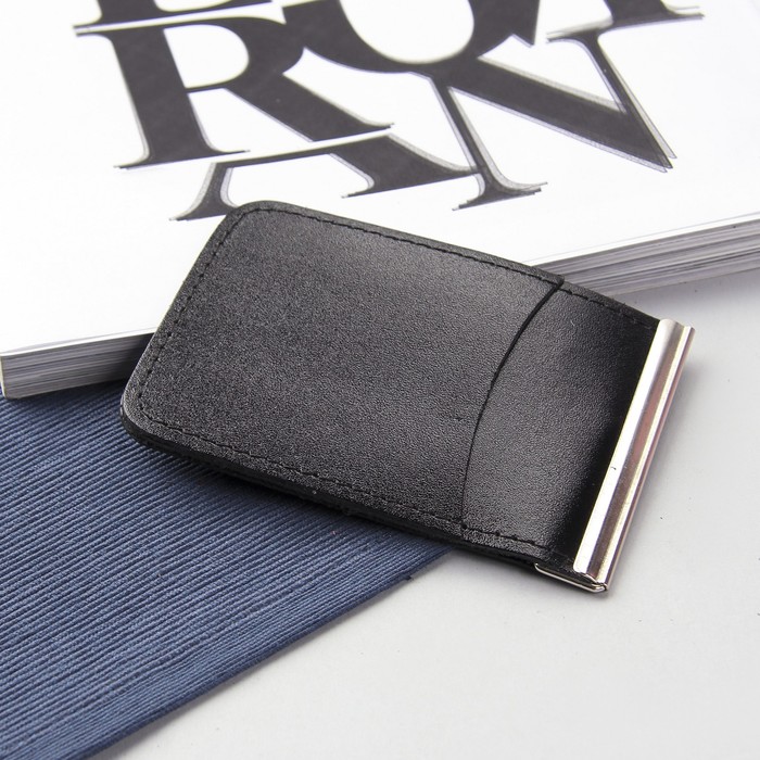 Зажим для купюр, цвет чёрный гладкий