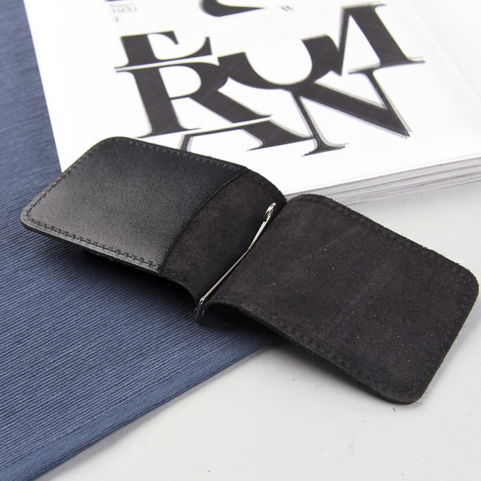 Зажим для купюр, цвет чёрный гладкий