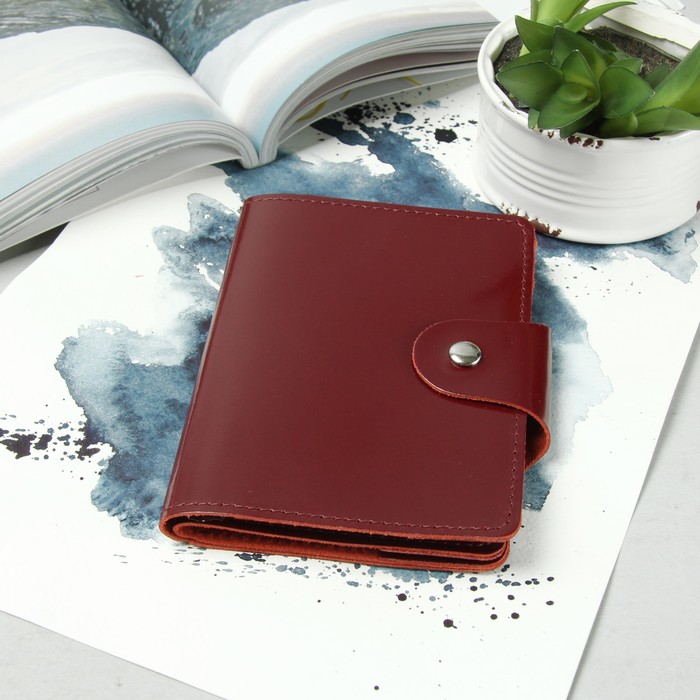 Обложка для автодокументов и паспорта, цвет бордовый гладкий