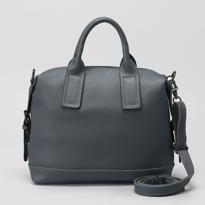 Сумка женская на молнии, 1 отдел, наружный карман, длинный ремень, цвет светло-серый