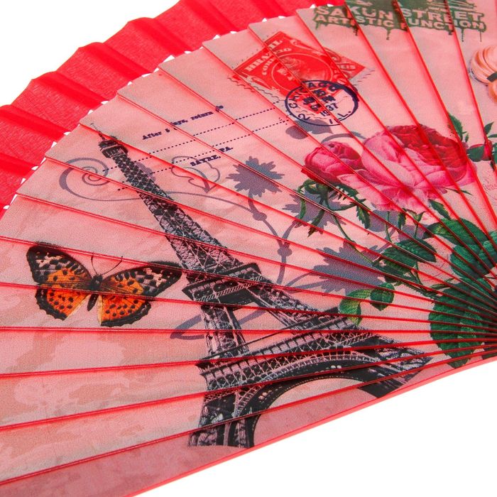 Веер пластик "Знаменитые башни" МИКС 22,5 см