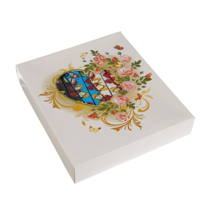 Веер пластик "Красочные бабочки" МИКС 22,5 см