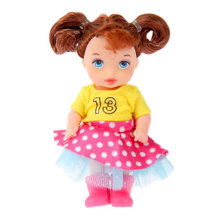 Кукла малышка "Кира" в платье, МИКС