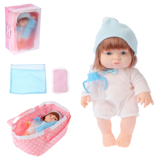 Пупс "Любимый малыш" в переноске, с аксессуарами, МИКС
