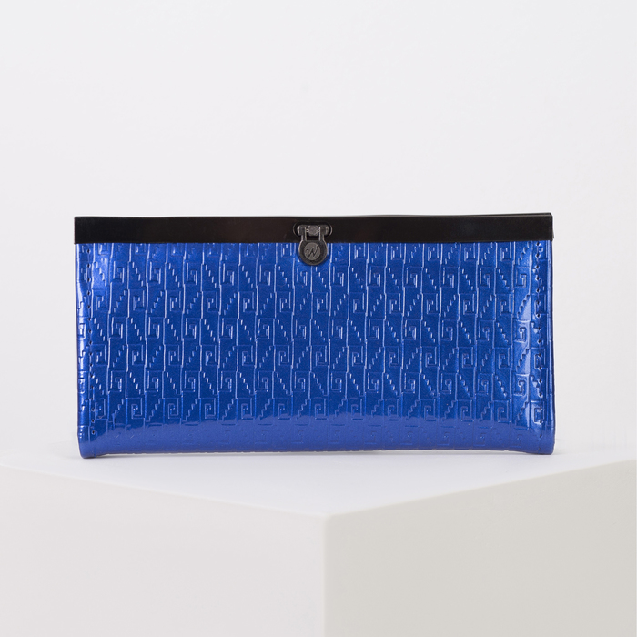 Кошелёк женский на застёжке, 5 отделов, для карт, цвет синий