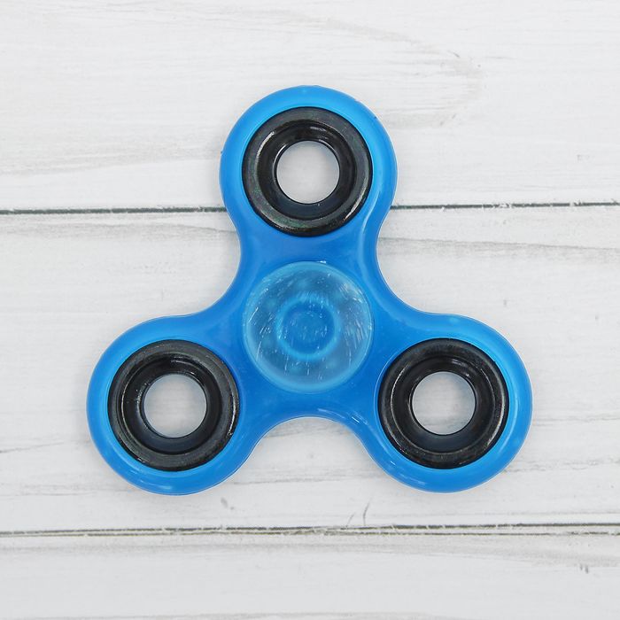 Спиннер светится в темноте, цвет голубой