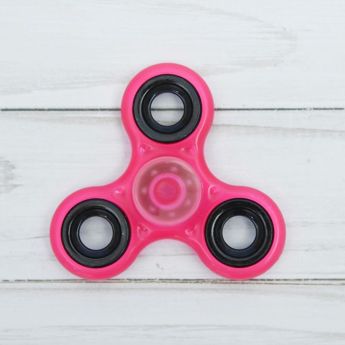 Спиннер светится в темноте, цвет розовый