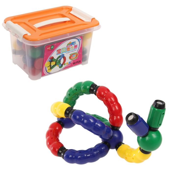 Конструктор магнитный «Магнитные палочки», 60 деталей