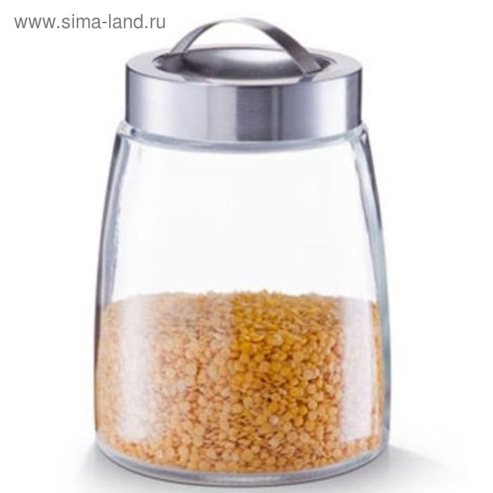 Банка для продуктов, объём 1,2 л, стекло, металл