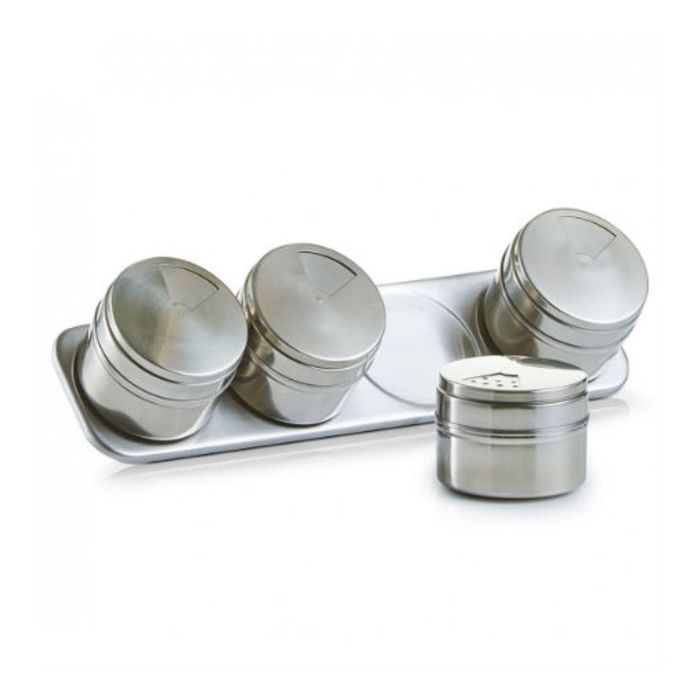 Набор специй на подставке 5 предметов, металл