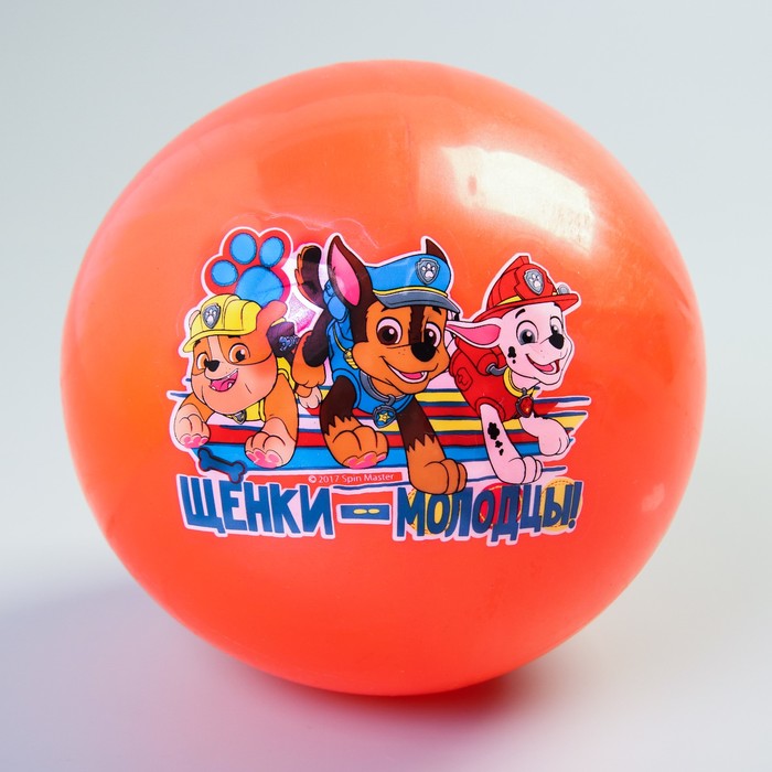 Щенячий патруль. Мяч детский "ЩЕНКИ-МОЛОДЦЫ" 22 см, 60 гр, цвета МИКС