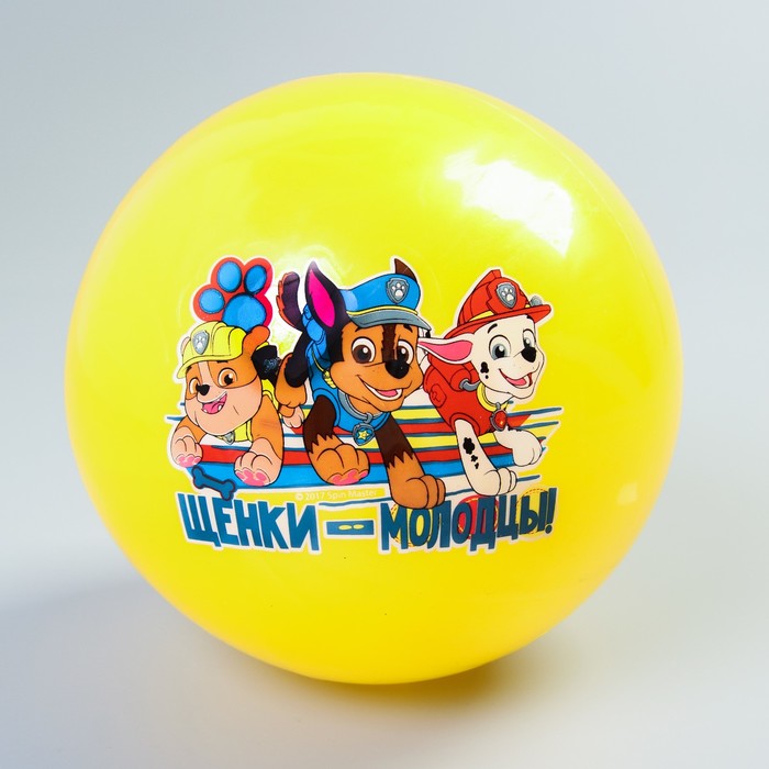 Щенячий патруль. Мяч детский "ЩЕНКИ-МОЛОДЦЫ" 22 см, 60 гр, цвета МИКС