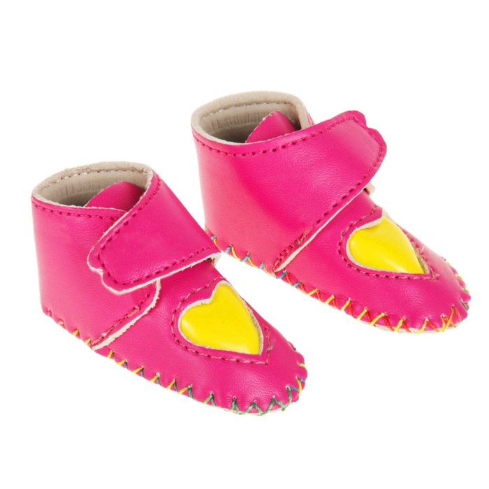 Ботинки для куклы "Сердце", длина стопы 7,5 см, 1 пара, цвет розовый