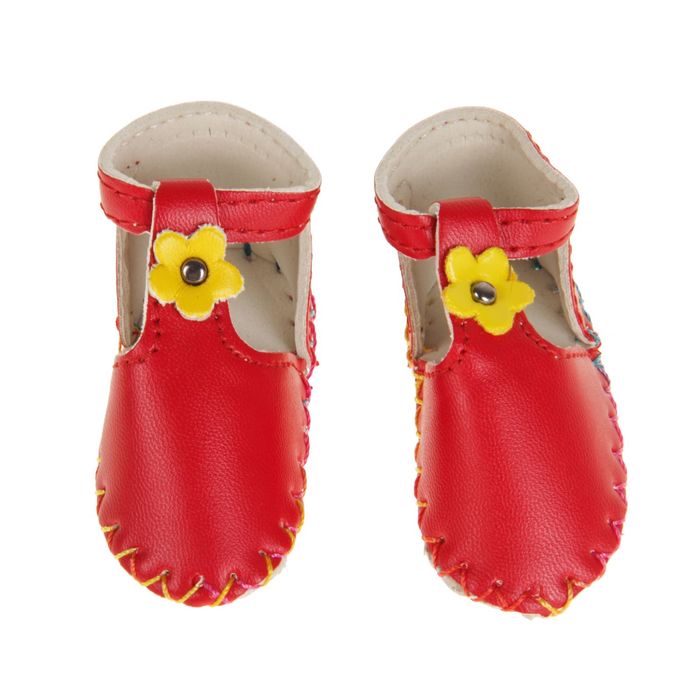 Сандали для куклы "Цветочек", длина стопы 7,5 см, 1 пара, цвет красный