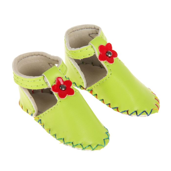 Сандали для куклы "Цветочек", длина стопы 7,5 см, 1 пара, цвет зеленый