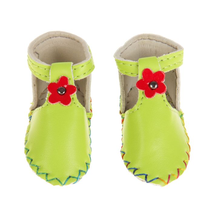 Сандали для куклы "Цветочек", длина стопы 7,5 см, 1 пара, цвет зеленый