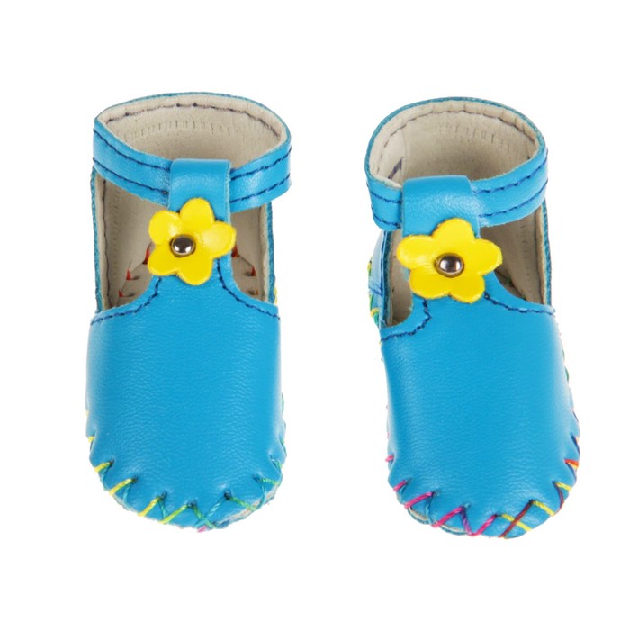 Сандали для куклы "Цветочек", длина стопы 7,5 см, 1 пара, цвет голубой