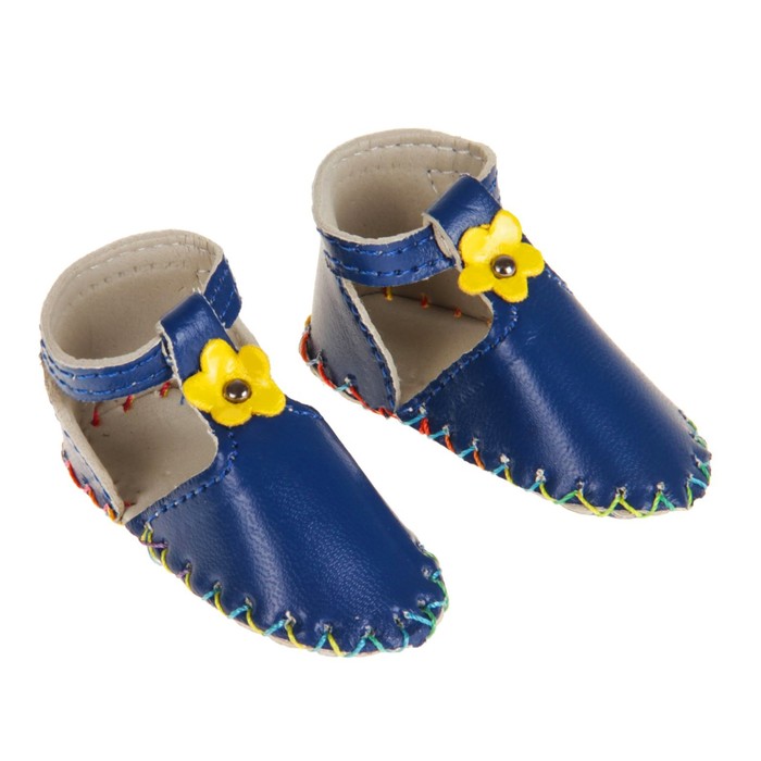 Сандали для куклы "Цветочек", длина стопы 7,5 см, 1 пара, цвет синий