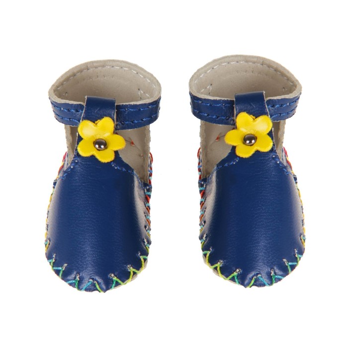 Сандали для куклы "Цветочек", длина стопы 7,5 см, 1 пара, цвет синий