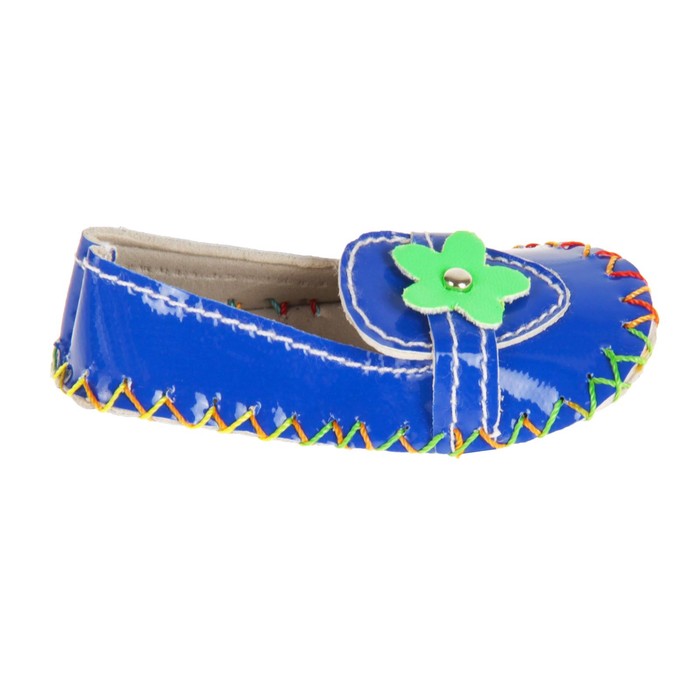 Мокасины для для куклы "Цветочек" длина стопы 7,5 см, 1 пара, цвет синий