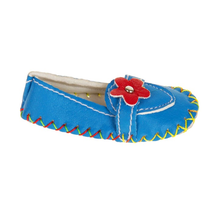Мокасины для для куклы "Цветочек" длина стопы 7,5 см, 1 пара, цвет голубой