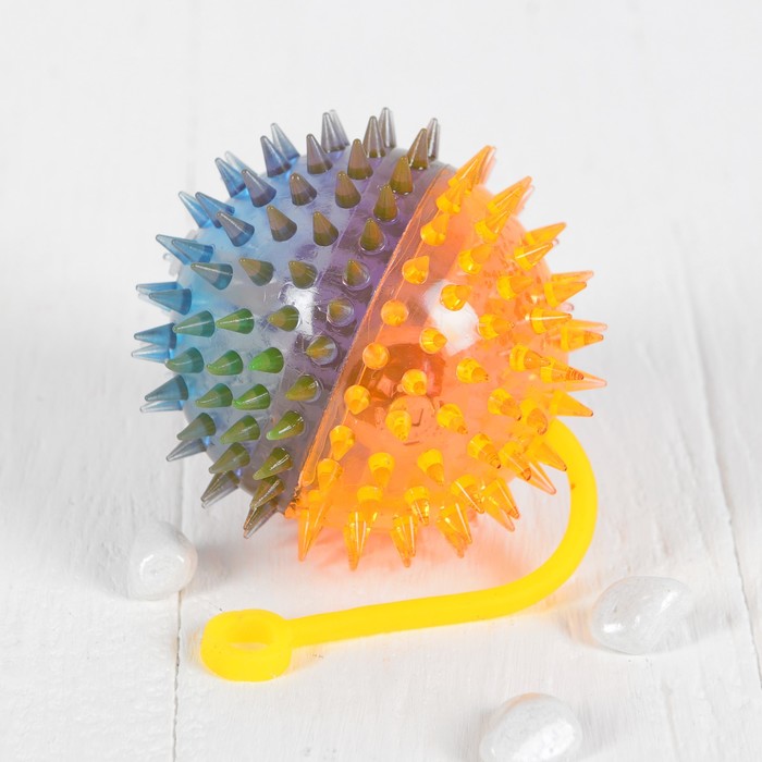 Мяч световой "Ёжик" с пищалкой 8,5 см, цвета МИКС