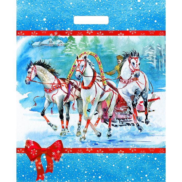 Пакет "Удалая тройка", полиэтиленовый с вырубной ручкой, 47,5 х 39 см, 60 мкм