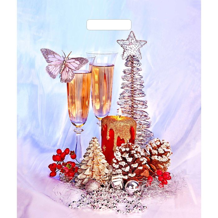 Пакет "Новогодняя неожиданность", полиэтиленовый с вырубной ручкой, 45 х38 см, 60 мкм