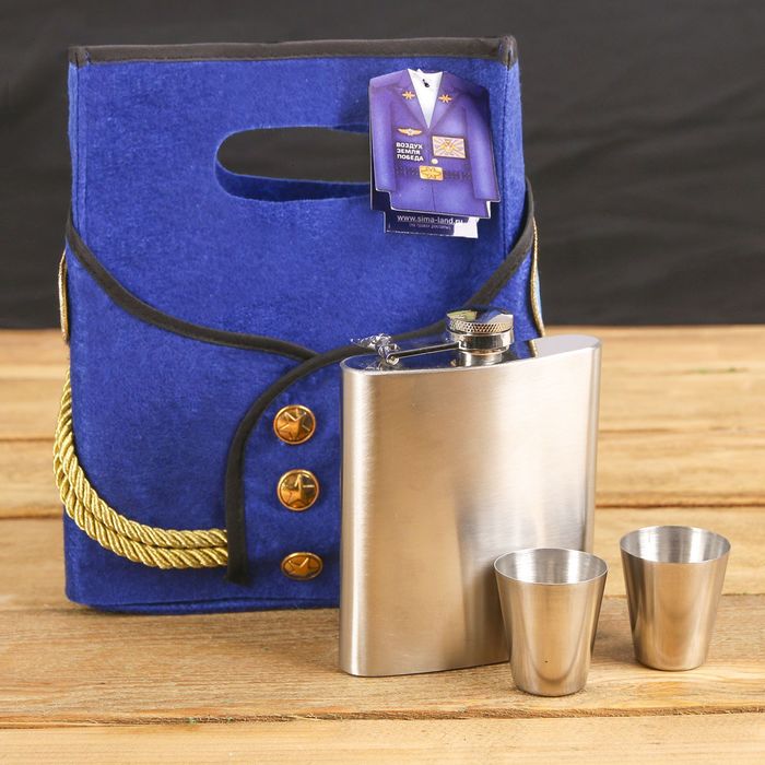 Набор в чехле "ВВС", фляжка 210 мл, стопки 2 шт., 30 мл
