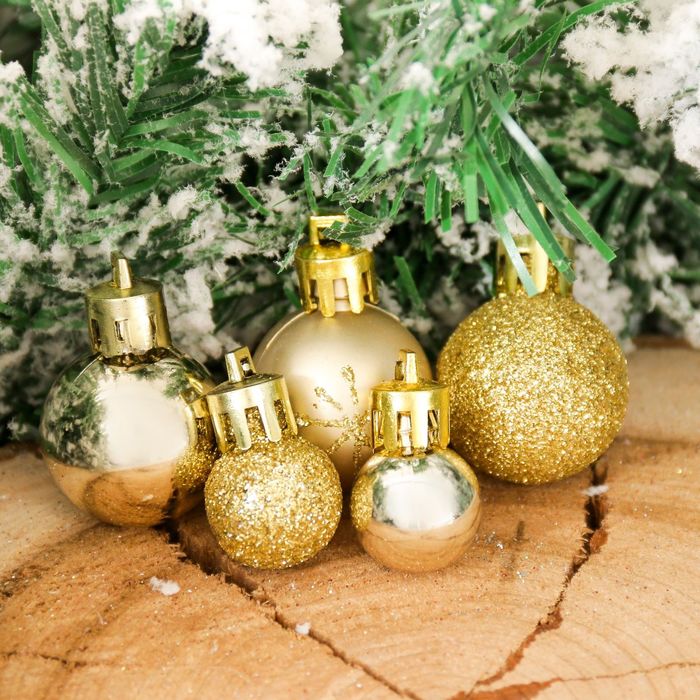 Набор шаров 28 шт. "Алия", d = 1 и 2 см, золото, микс