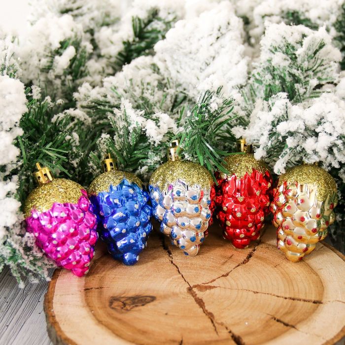 Набор украшений пластик 5 шт 6 см ягодки микс